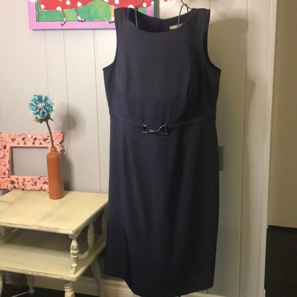 Maya Brooke Navy Blue Aline Dress